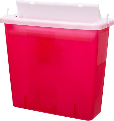 Miniatura 5 de Contenedor Sharps de 5 cuartos de galón con tapa estilo buzón Grande Resistente a pinchazos para una eliminación segura de agujas para el hogar,