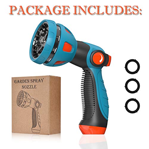 Garden Hose Nozzle - 10 Adjustable Patterns Metal High Pressure Hose Nozzle, Garden Hose Spray Nozzle With Thumb Control Design, Hose Sprayer For Garden & Lawns Watering, Cleaning, Pets & Car Washing #TOP6