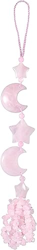 Miniatura 8 de rockcloud Adornos colgantes hechos a mano con piedras de cristal, dijes de estrella y luna, adorno de automóvil para curación de chakras, yoga, 7