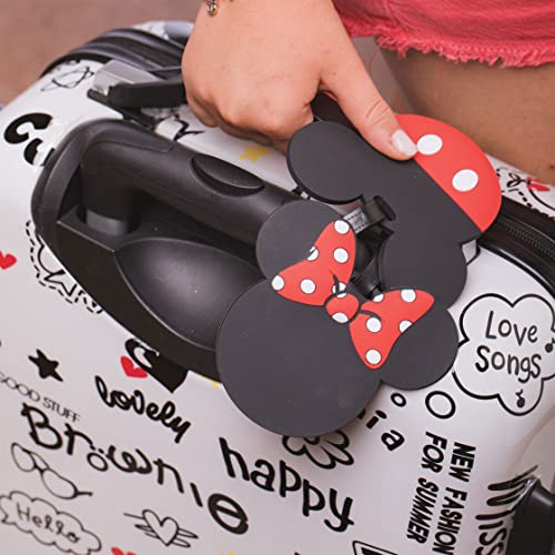 Disney Mickey Mouse And Minnie Mouse Luggage Tags Pvc 4-Piece Set - Mickey And Minnie Suitcase Tags And Travel Tags - Disney Luggage Tag #TOP2