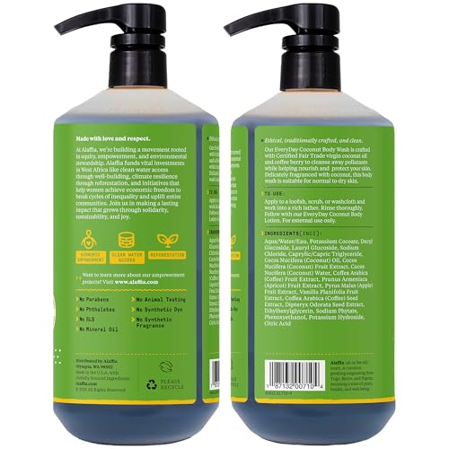 Image of Alaffia Body Wash, EveryDay Coconut - Purely Coconut Gentle Skin Cleanser for Normal to Dry Skin, 32 Oz