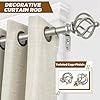 KAMANINA Silver Curtain Rods for Windows 48 to 84 Inch, Adjustable Single Curtain Rod 32 to 86 Inch(2.6-7.1ft), 3/4 Inch Splicing Drapery Rods with Twisted Cage Finial #2
