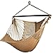 Best Sunshine Large Caribbean Hammock Hanging Chair with Footrest, Large Hammock Net Chair, Polyester (Rice white)