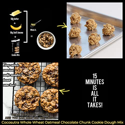 Image of Cocosutra Whole Wheat Oatmeal Chocolate Chunk Cookie Dough Mix, 220g | 100% Natural, Vegan, 3 Easy Steps, Whisk Scoop & Bake