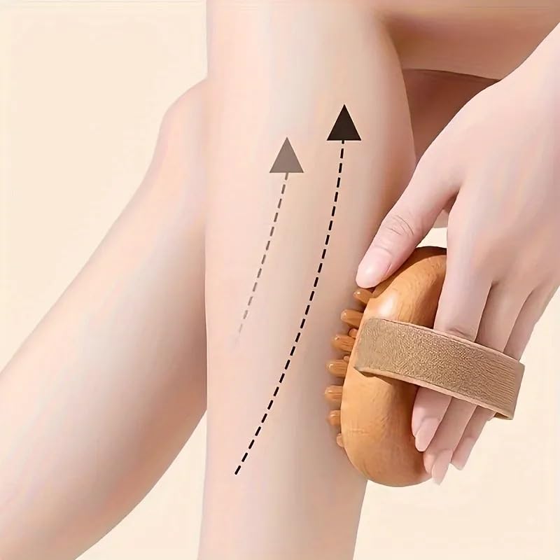 Image of Wood Therapy Massage Tools for Belly Fat and Scalp, Wooden Meridian Body Brush for Cellulite Removal, Hair Growth Scalp Massager Comb, Lymphatic Drainage Wooden Head and Body Massager