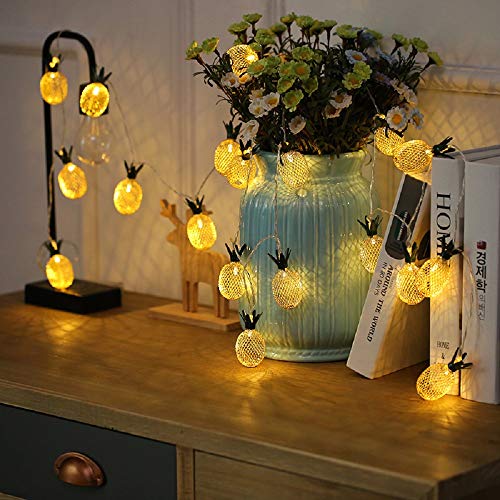 Merdeco Pineapple String Lights, 10ft 20 LED Plug in String Lights Warm White Fairy Lights for Birthday Party Wedding Home Indoor Outdoor Decoration
