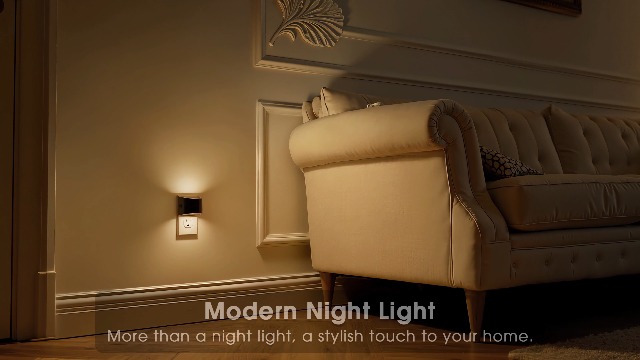 Image of L LOHAS LED Night Lights Plug into Wall, 2 Pack Modern Night Lights, Dusk to Dawn Sensor Nightlight,0-100LM Brightness Adjustable, 3000K Soft White