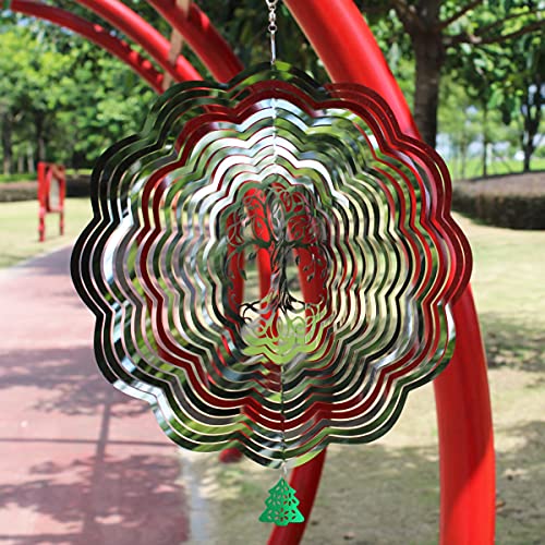 Gelfort Wind Spinners 12 Inch Outdoor And Indoor Christmas Decorations, Halloween Decor,Stainless Steel Metal Wind Sculptures & Spinners (Tree) #TOP4