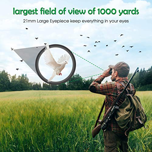 BFULL 10x42 Compact Binoculars for Adults, Powerful Binoculars with 21mm Large View Eyepiece, BAK4 Prism FMC Lens Binoculars for Bird Watching Hunting - Waterproof