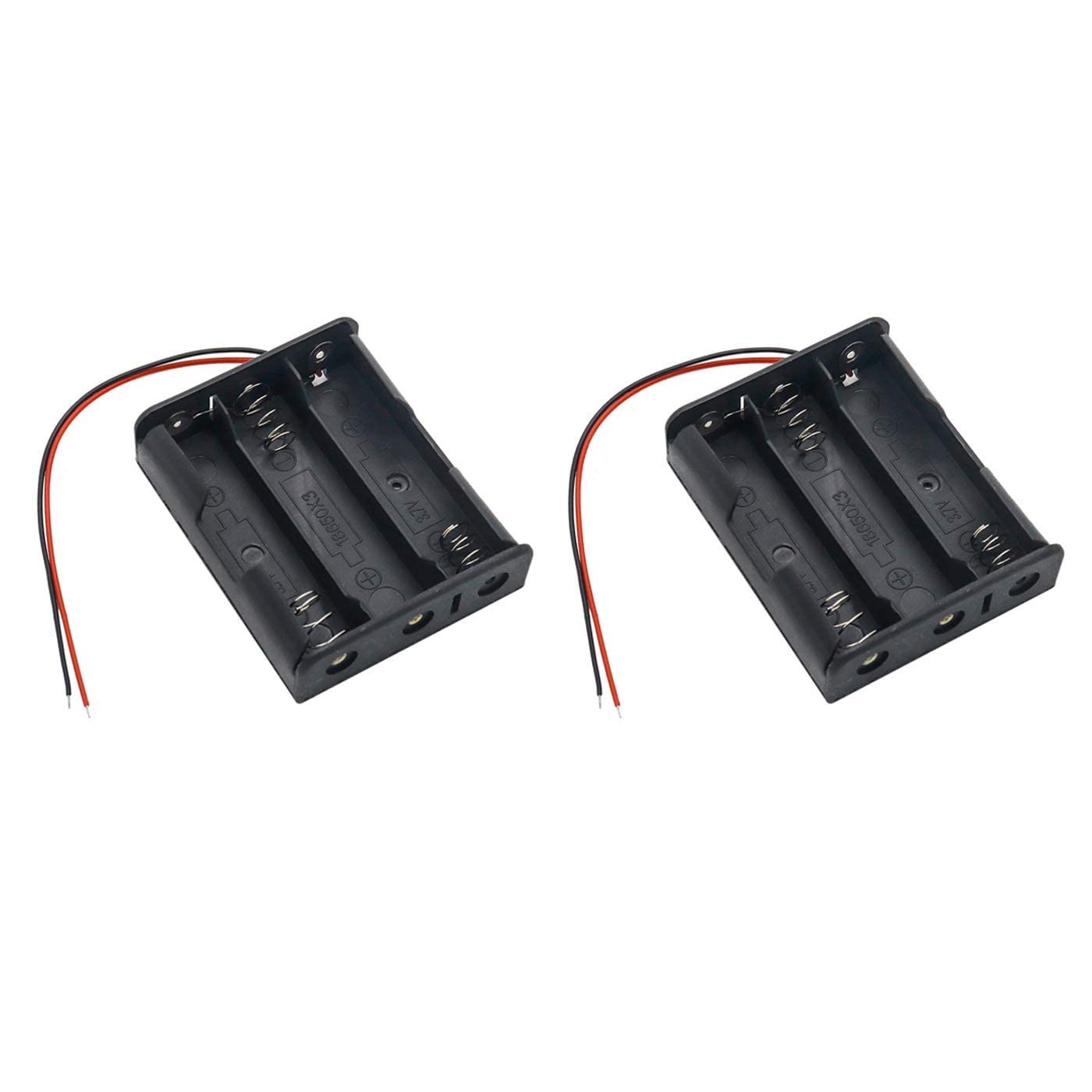 SP 18650 Battery Holder with Leads 3.7v 18650 Battery Holder 3-Slot - Wire Leads (Pack of 2)
