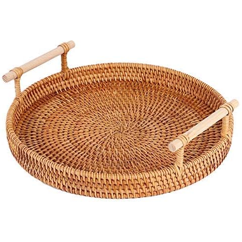 Liseng Rattan Ablage, Runder Korb Cover