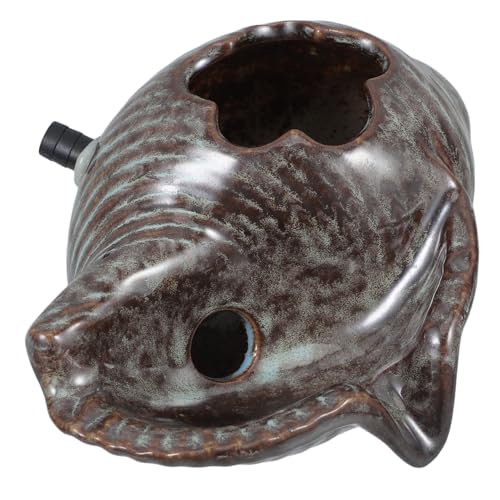 Mipcase Ceramic Conch Fountain Spitter Weather Resistant Hydroponic Planting Top For Garden Ponds Fish Tanks Indoor Outdoor Water Features Practical Decorative Landscaping Accessory