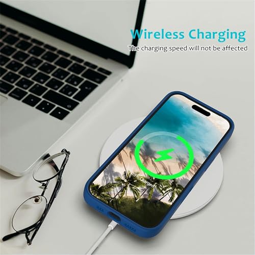 Image of ArmourPro Silicone Back Case for iPhone 16, Soft-Touch Case | Dark Blue
