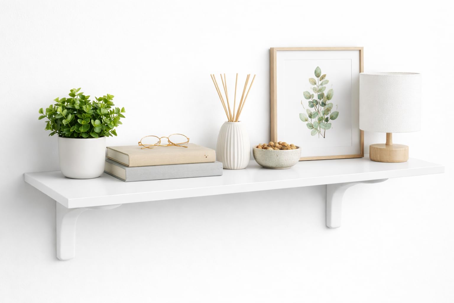 Calandrelli Półka ścienna 90x50 cm ze wspornikami, biały