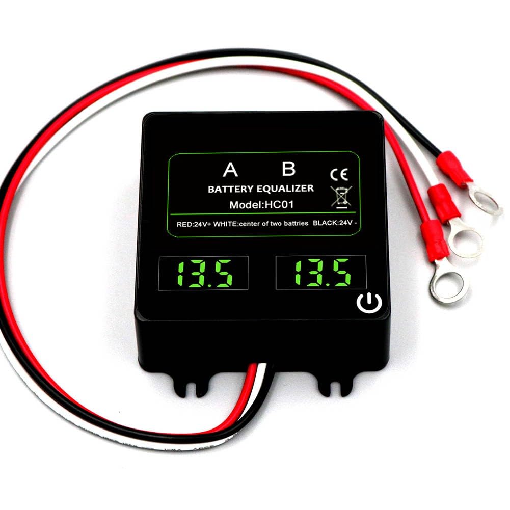 Equalizzatore di tensione HC01 e HC02 con interruttore touch, equalizzatore di tensione 24 V 48 V per batterie al piombo, LiFePO4, NiCd e NiMH, trasferimento automatico di energia e