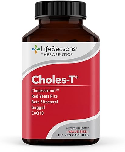 LifeSeasons Choles-T - Suplemento de apoyo para el colesterol - Arroz de levadura roja, CoQ10, Guggul y fitosteroles - 180 cápsulas