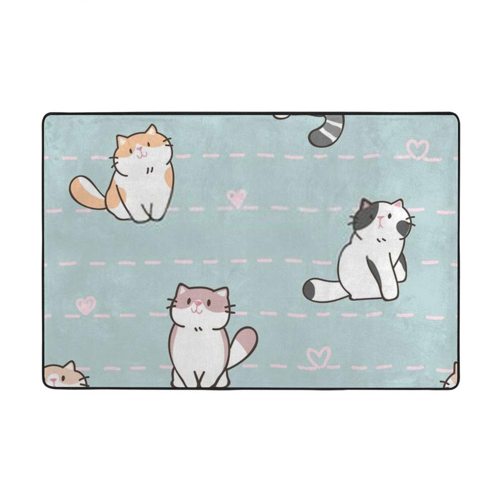 Tapis de dessin animé en velours corail bleu doux Ruchen 160x122cm