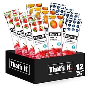 That’s it. Variety Pack 100% Natural Real Fruit Bar, Best High Fiber Vegan, Gluten Free Healthy Snack, Paleo for Children & Adults, Non GMO No Added Sugar, No Preservatives Energy Food (12 Pack)