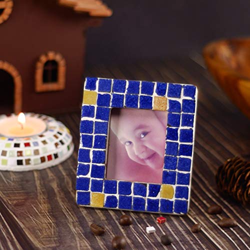 Kit mosaico, cornice per foto, Cuore blu, 11x11 cm...