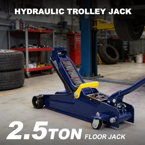 Image of Big RED 2.5 Ton (5,000 lb) Low Profile Hydraulic Trolly Jack, Blue, AT825051UR