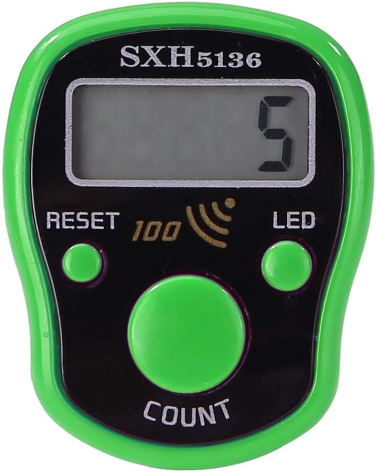 0-99999 LCD Finger Counter LED Luminous Electronic Tally Counter (Green)