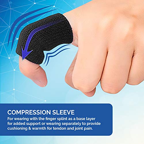 Arrow Splints Mallet Finger Splint | Trigger Finger Brace Fits Pinky Finger, Index, Middle, Ring, & Thumb Arthritis Pain Relief, Straightening, Broken Finger Support, Knuckle Immobilizer +Bonus Sleeve #TOP6