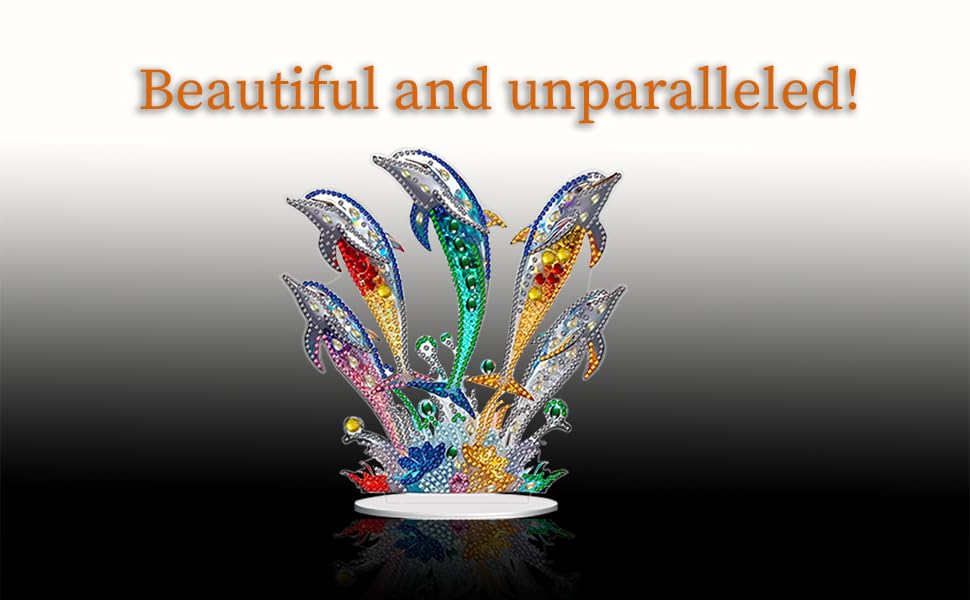 LIULIMI 5D Diamant-Malerei-Set - Doppelseitig, Speziell Geformt Mit Delphin-Design & Acryl-Ständer | DIY Dekoration