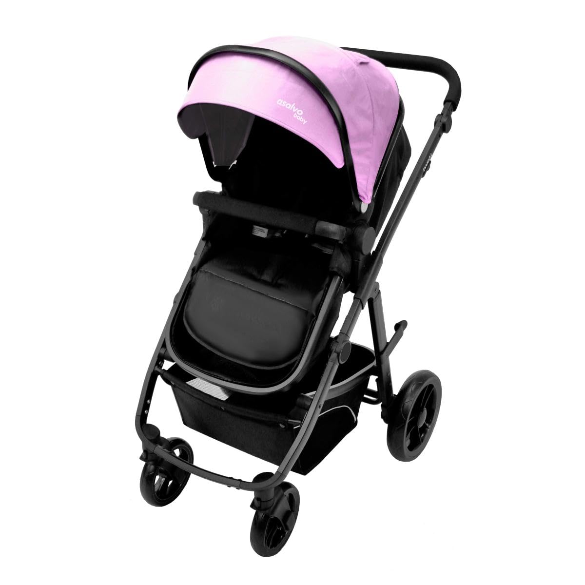 Trío Convertible TWO+ 2-3 en 1: Silla de Paseo, Capazo y Silla de Auto I-Size, Reclinable y Compacto, hasta 23 kg - Rosa Asalvo
