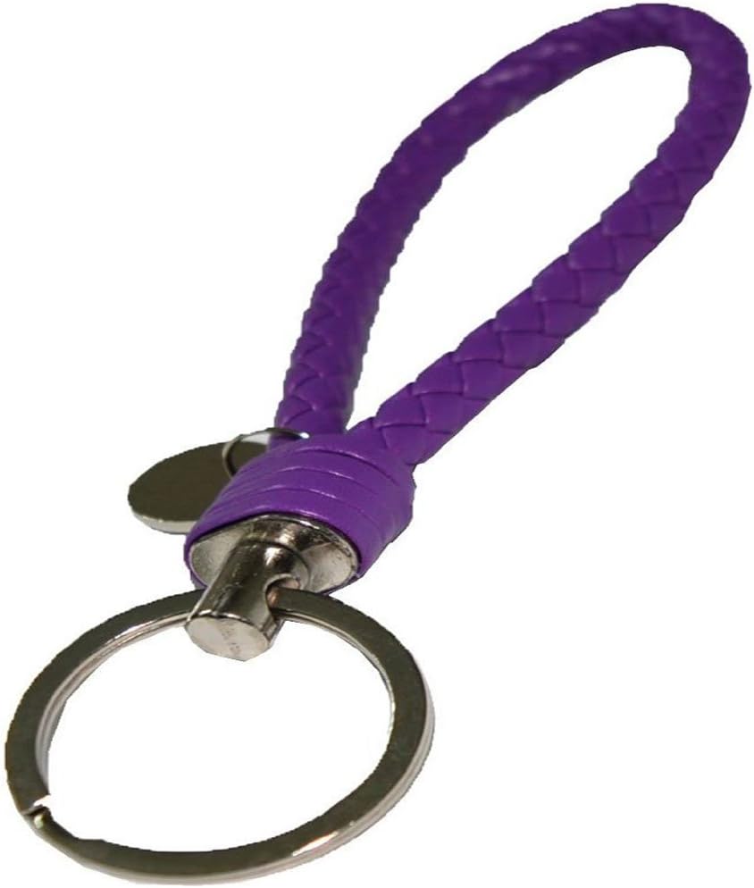 Beileer ded Leather Key Chains Keyring Key Metal Stainless Steel Key Rings (Purple)