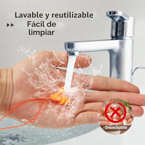 Miniatura 5 de 6 Pares Tapones De Oídos De Silicona Reutilizables - Reducción De Ruido, Impermeables Para Natación, Dormir, Trabajar, Estudiar Y Lugares Ruidosos