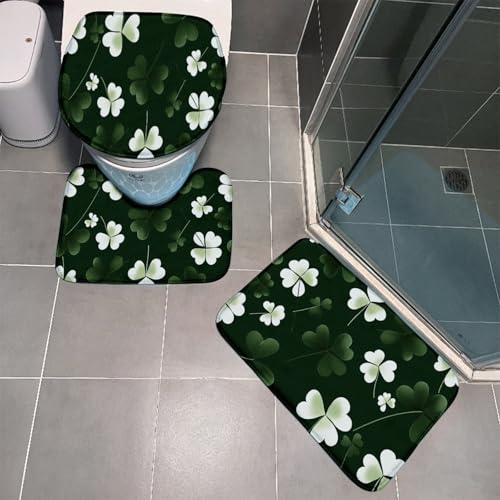 Alfombrilla de baño antideslizante para puerta de baño, 3 piezas, absorbe el agua, en forma de U, lavable a máquina, 50 x 80 cm