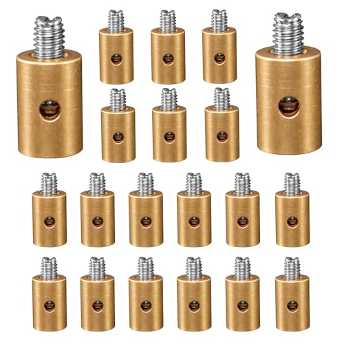 MCSDFN 20PCS Solderless Cable Nipples Universal 6mm Throttle & Brake Cable Ends Solderless Throttle Cable Nipple Accessories for Car Motorcycle Bicycle