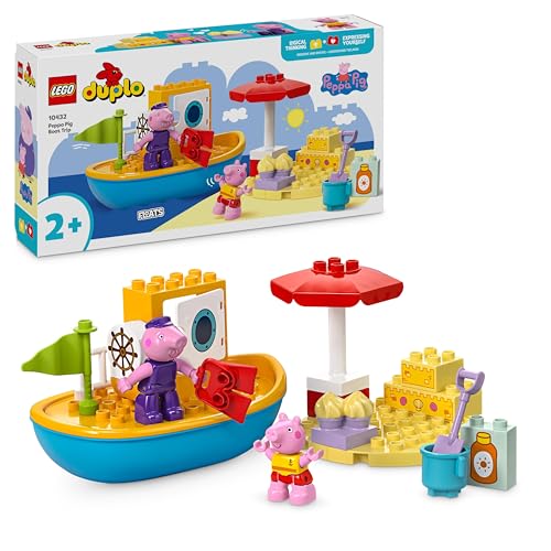 LEGO DUPLO Peppas Bootsausflug: Spielset mit Spielzeugboot zum Bauen und...