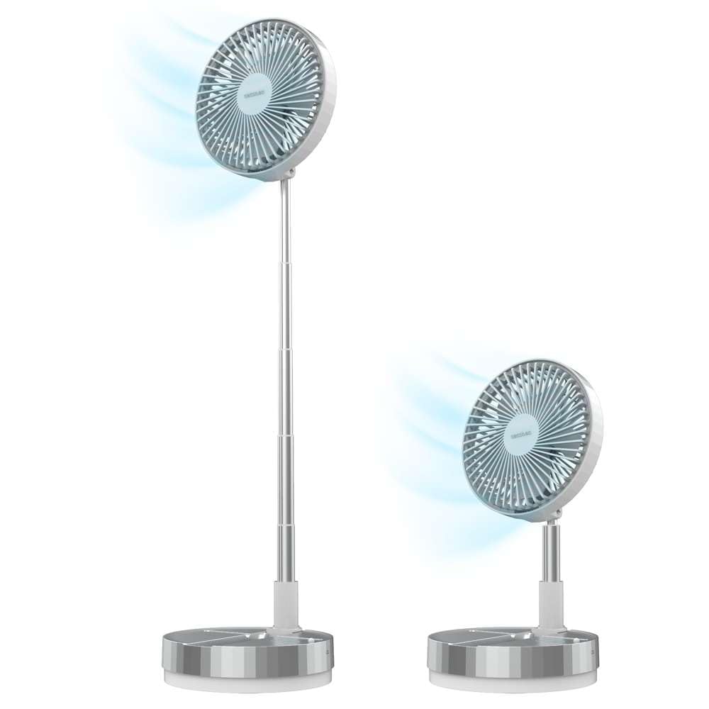 Cecotec Ventilador Portátil Plegable con Mando a Distancia EnergySilence 800 FoldAir Portable Control. Batería 7200mAh, Extensible, Oscilación Automática, 8 Pulgadas, 4 Velocidades