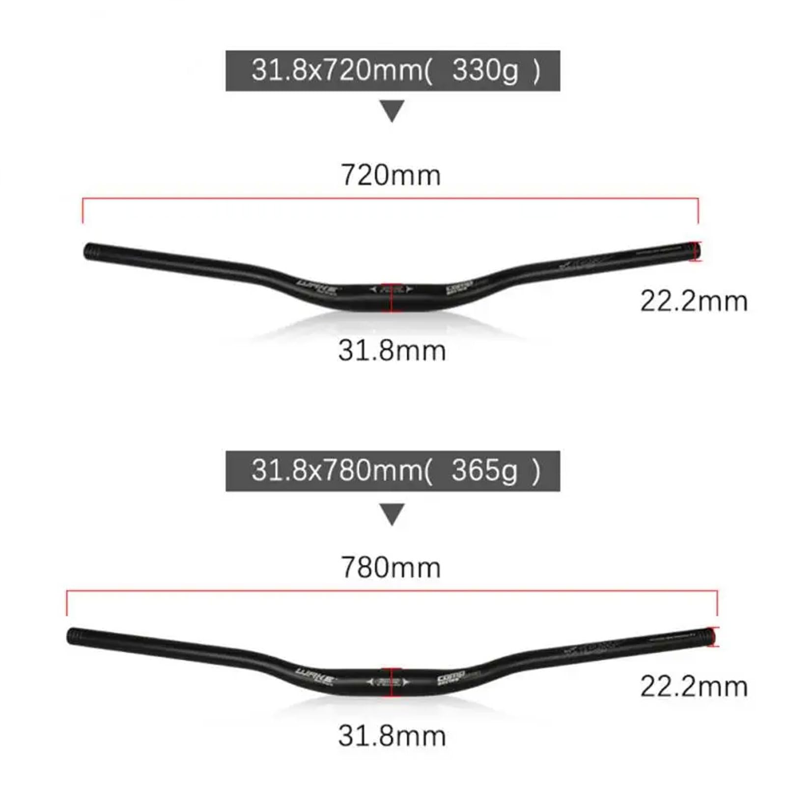 YLME Manubri per Bici, Manubrio per Bicicletta con Traversa in Lega di Alluminio, Manubrio per Mountain Bike con Rondine da 31,8 Mm per MTB