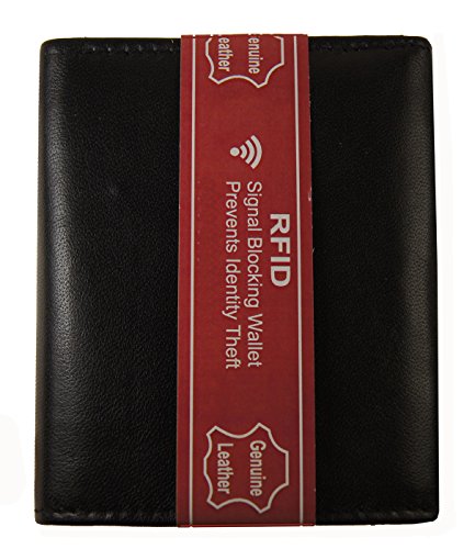 RFID Blocking Mens LeatherExpandable Business Card Case Wallet Bifold Credit Card Black FreeOrganza2