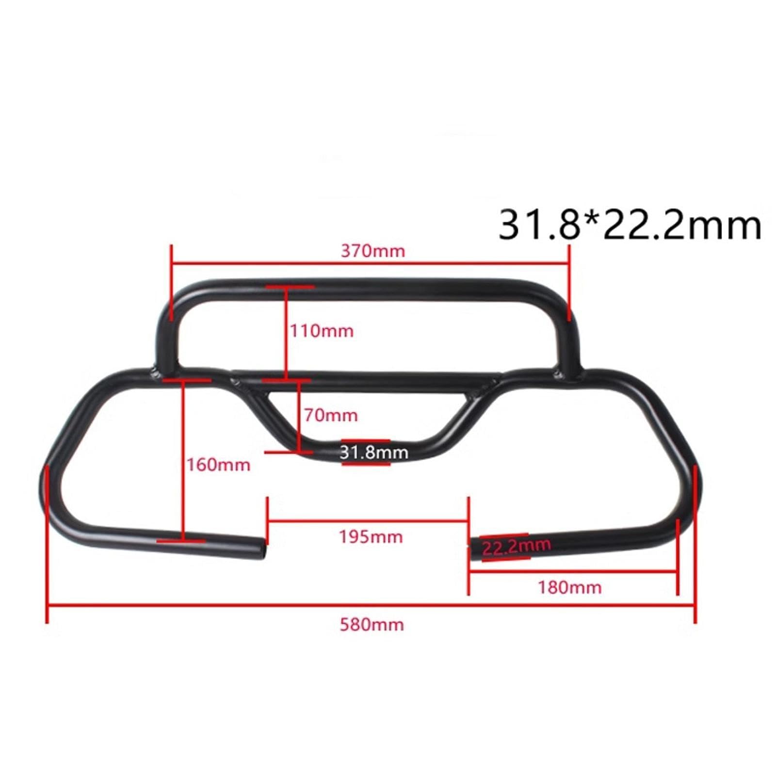 Mountainbike Lenker Schmetterlingslenker Aluminium Fahrradgriff Ersatz Radzubehör Ergonomische Form Einfache Montage Stabilität für Falträder Mountain
