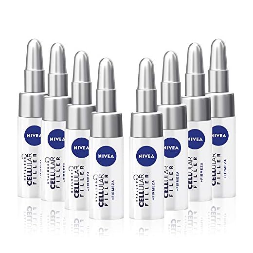 NIVEA Hyaluron Cellular Filler Tratamiento Concentrado 7 Días en pack de 8 (8 x 5 ml), tratamiento facial, ampollas hidratantes con ácido hialurónico, ampollas antiedad