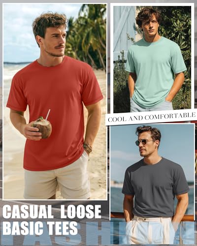 Image of Neer 3 Pack Big and Tall T-Shirts for Men L-7xl Tops | Large Casual Stretch Workout Tees, Short Sleeve Crewneck Oversized Shirts, Classic Summer Outfits, Comfy Basic Loose Clothes