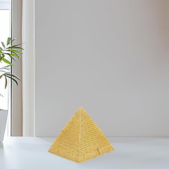 VOSAREA 2pcs Mini Pyramid Model Vintage Egyptian Pyramid Figurine Statue World Famous Building Sculpture Desktop Feng Shui Ornament Egypt Souvenirs Zen Sand Garden Accessories