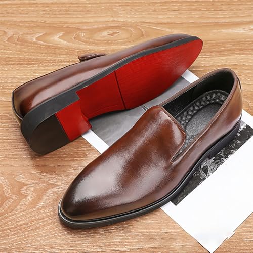 Casual Business Men's Leather Shoes Fashionable Minimalist Gentleman Style，New Mens Shoes Slip-on Patent Leather Casual Men Shoes3
