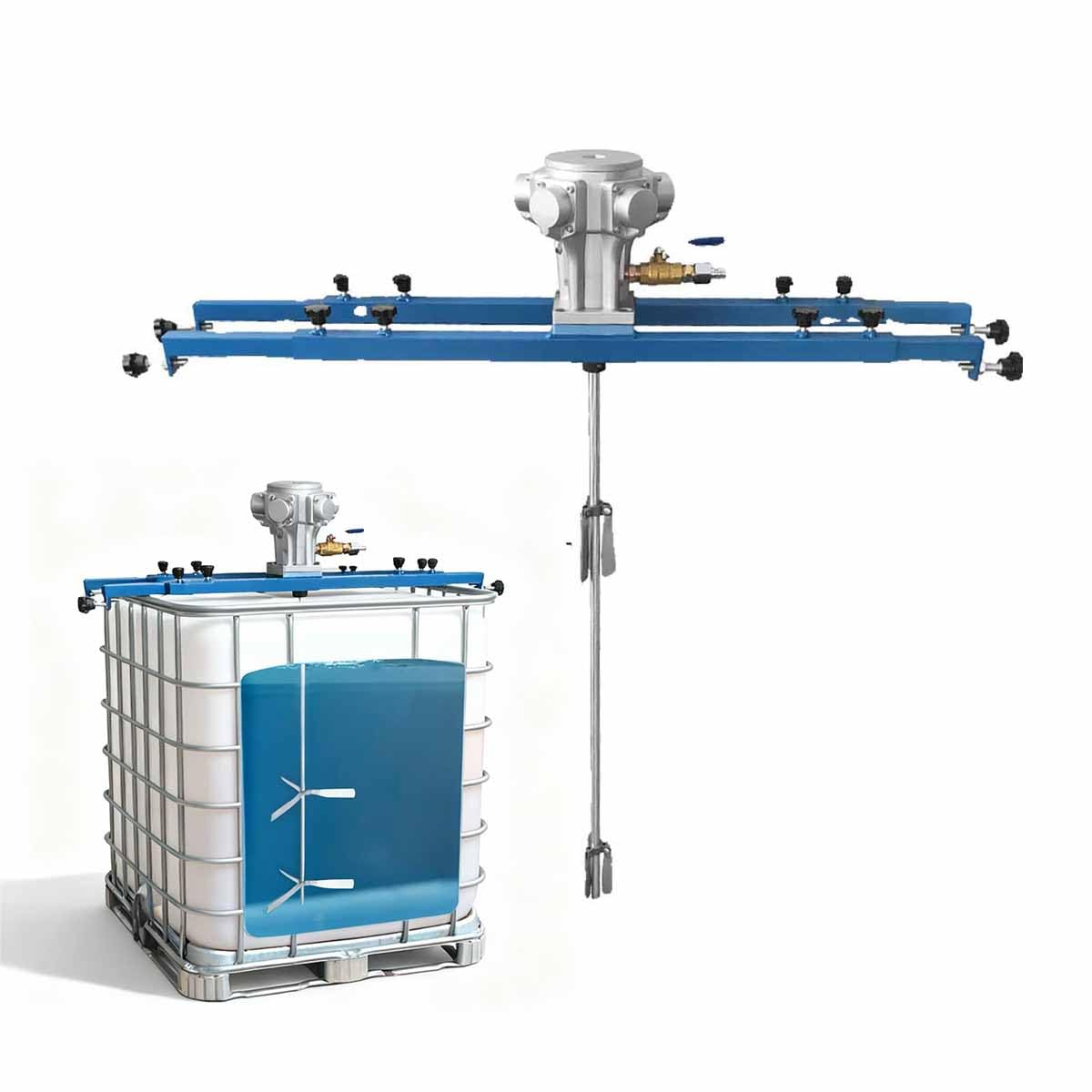 IBC Air Agitator, 275 Gallon IBC Paint Pneumatic Mixer, Stainless Steel Material, Folding Blade, for 1000L IBC Tank for Adhesive, Lubricant, Paint,