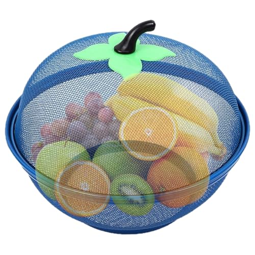Ciotola per frutta con coperchio Cesto per frutta in metallo a maglia fine a forma di mela con coperchio per snack di verdure da cucina - Cestino per ciotola