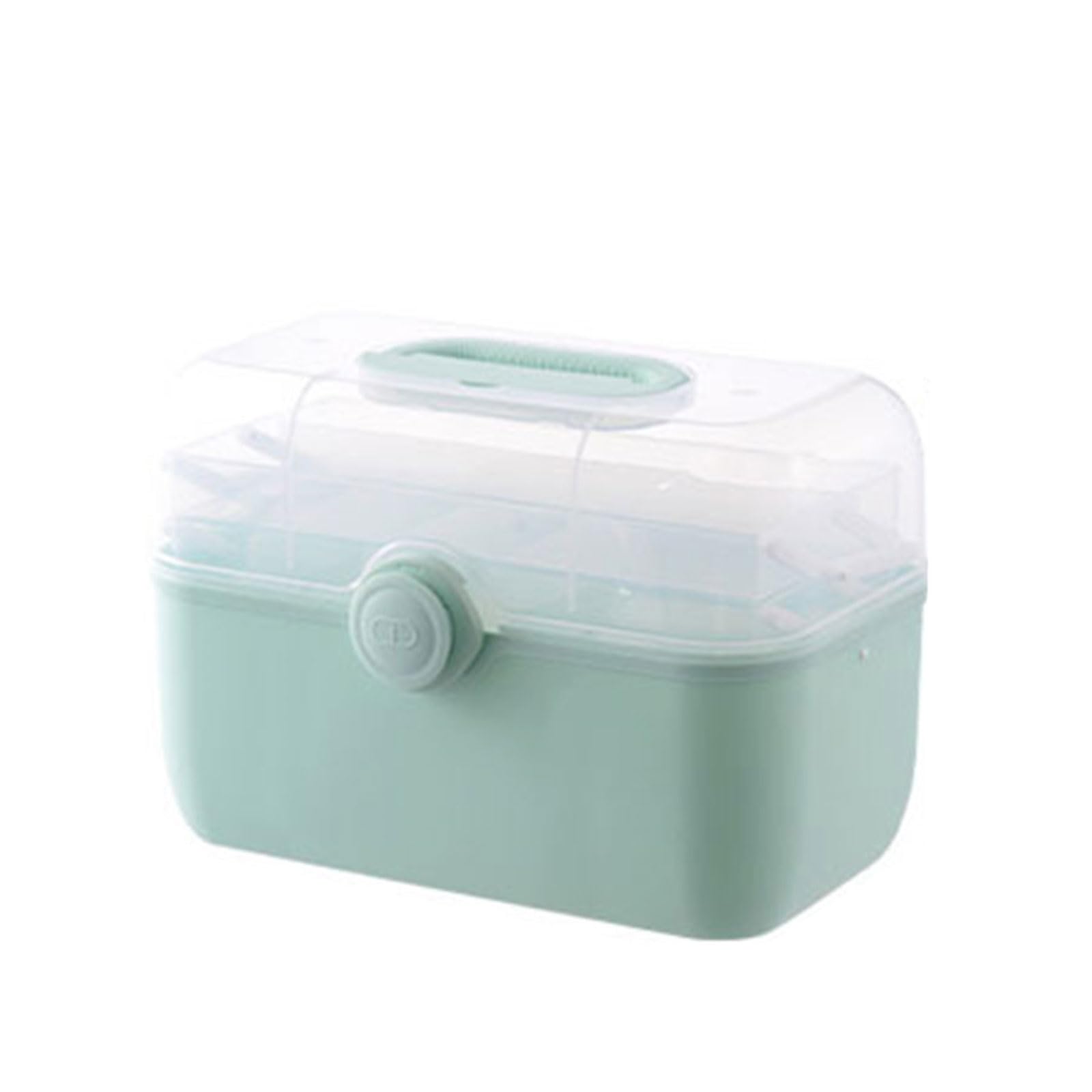Carotoe Light Green Medicine Storage Box With Handle Portable Organize Household For Indoor Outdoor Camping Organization Medicine Storage Box With Lid