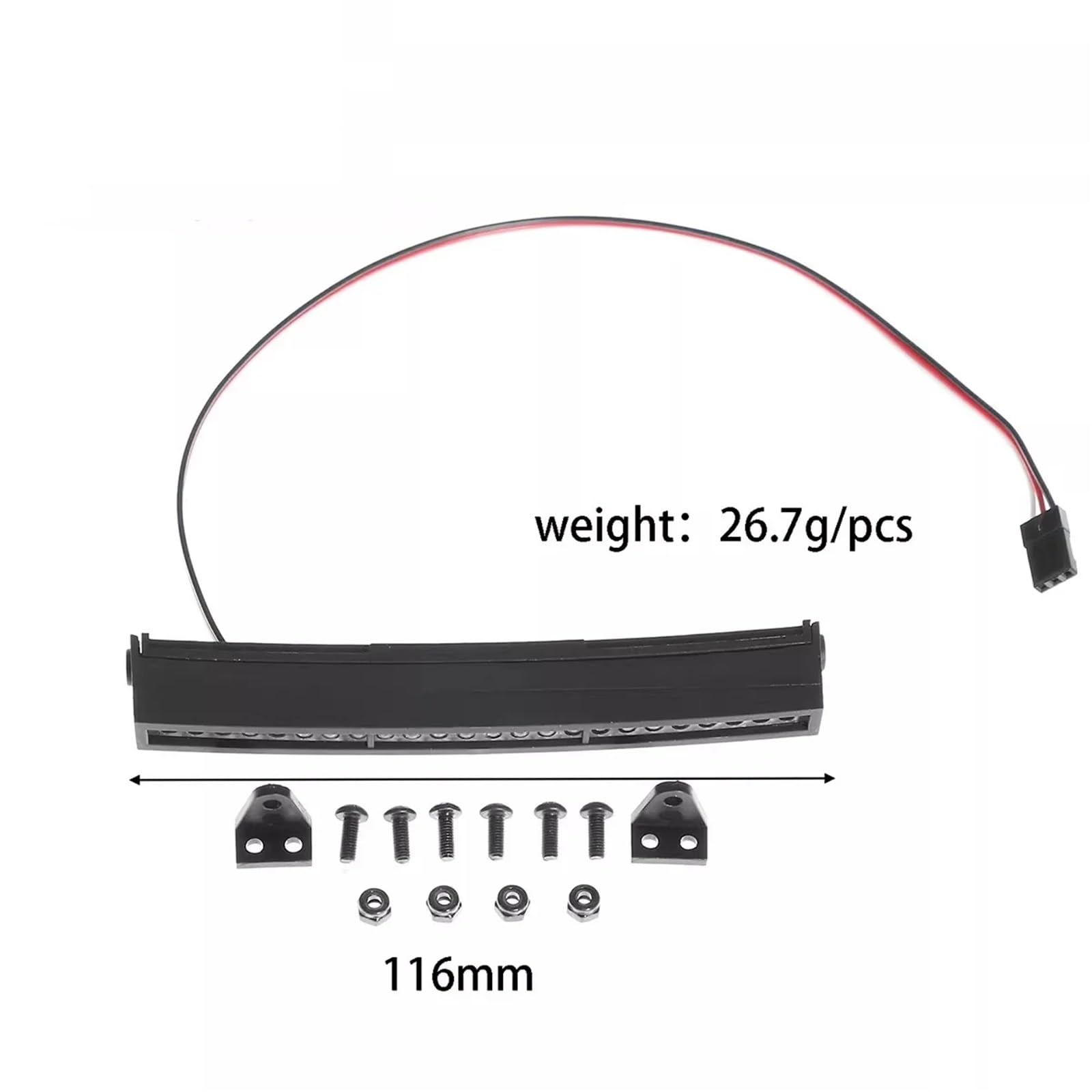 Per Mjx H8H H8P Per Axial Per SCX10 90046 Per Traxxas Per TRX4 1/10 Rc Auto Metallo Flessibile 116Mm Barra Luminosa Sul Tetto Aggiornamento Parti Ricambio Accessori Modellismo RC