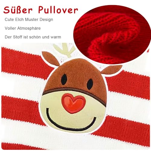 LATRAT Weihnachten Hundepullover,Hundepullover,Weihnachts-Elch-Kleidung, Weihnachts-Kostüm, Warm Welpe Klein Mittel Hunde (S, Rot-Elch)