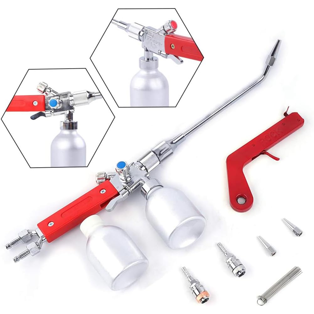 QH-2/h Polvo Metálico Spray Soplete De Soldadura con 3 Boquillas De Soldadura Oxígeno Acetileno Llama Pistola De Soldadura Soldador De Llama Herramientas De Corte, 470mm