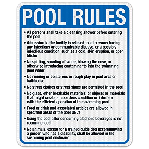 Michigan Pool Rules Sign, Complies With State Of Michigan Pool Safety Code, 24x30 Inches, 3M EGP Reflective .080 Aluminum, Fade Resistant, Made in USA by Sigo Signs