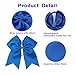 CN Girls Electric Blue Cheer Bow with Ponytail Holder for Cheerleading Girl Pack of 10