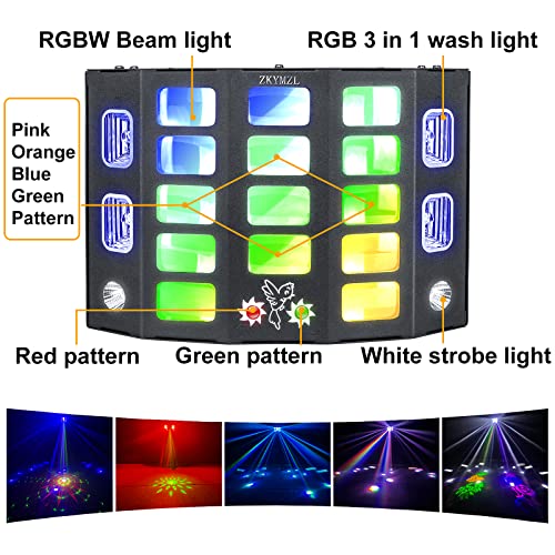 5 In 1 Disco Light Dj Light With Butterfly Beam Wash Pattern Strobe And 3535 Led Effect, Remote And Dmx Control For Stage Wedding Bar Karawa Church Disco Show Party Lights... #TOP2